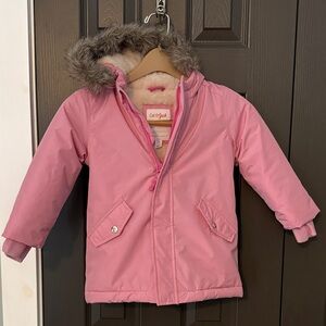 Cat & Jack Pink Kids' Coat with Faux Fur Trim